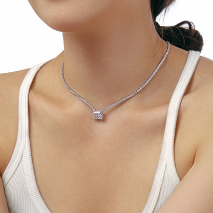 Angela Jewelry]4.0 Carat Elegant Radiant Cut Necklace