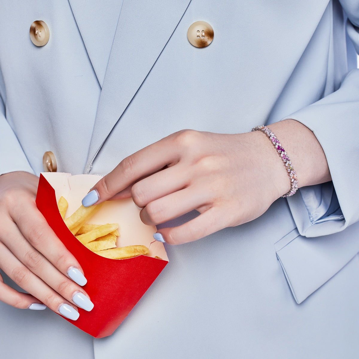 Angela Jewelry]Dazzling Unique Multi Shape Daily Bracelet