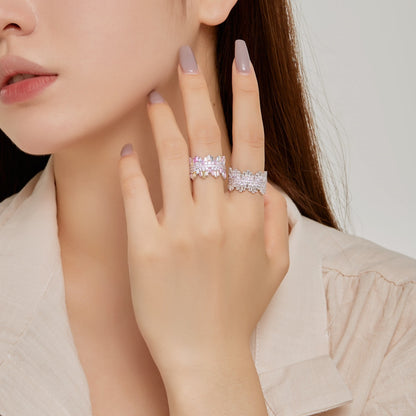 Angela Jewelry]Luxurious Colorful Radiant Cut Daily Ring