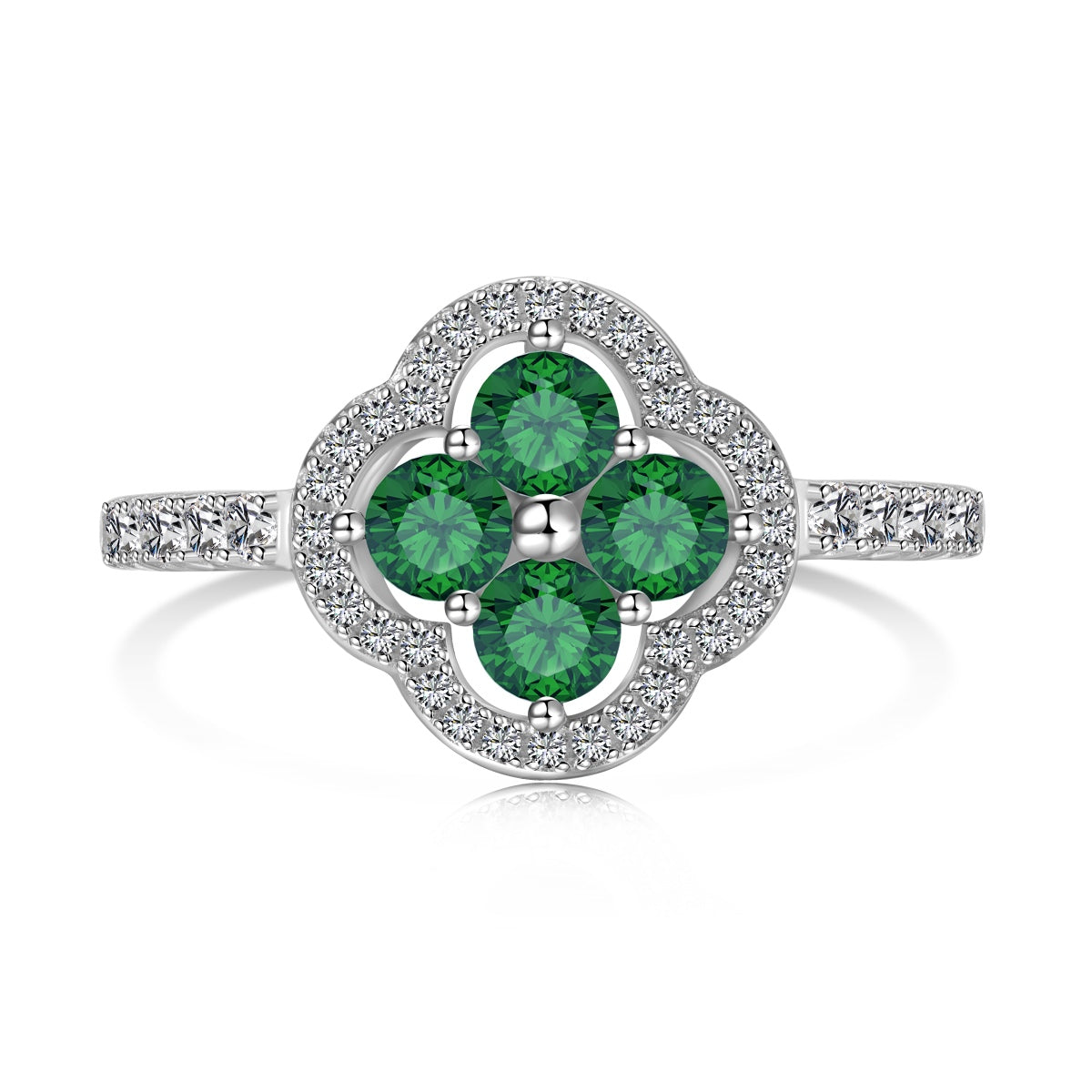 Angela Jewelry]Four Leaf Clover Flower Design Ring