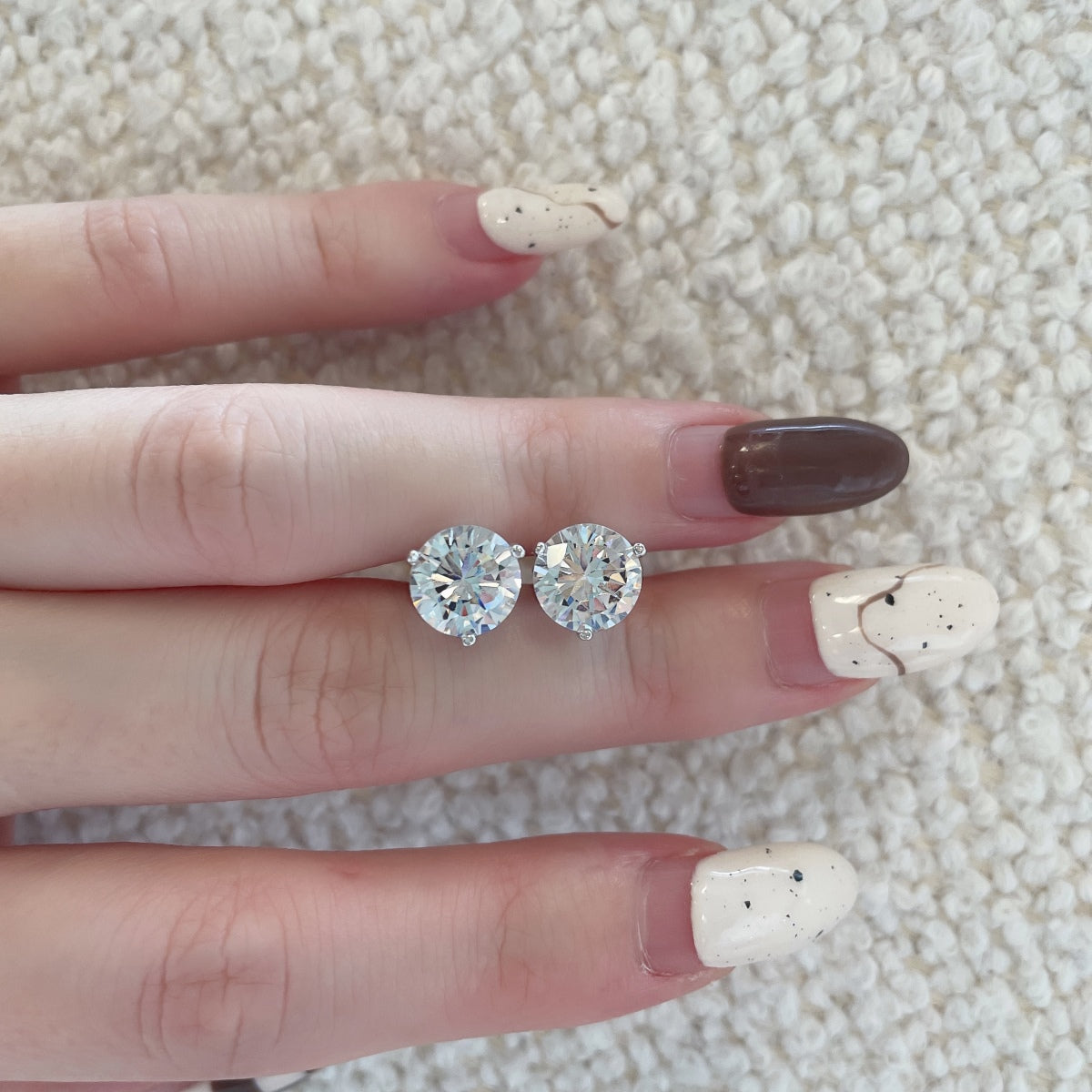 Angela Jewelry]Dainty Round Shape Earrings