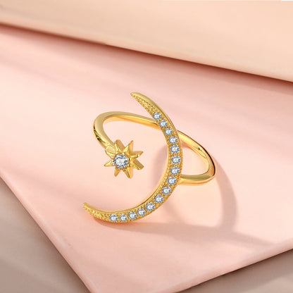 Angela Jewelry]Eternity Moon & Star Ring