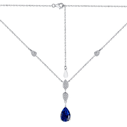 Angela Jewelry]Dazzling Pear Cut Necklace