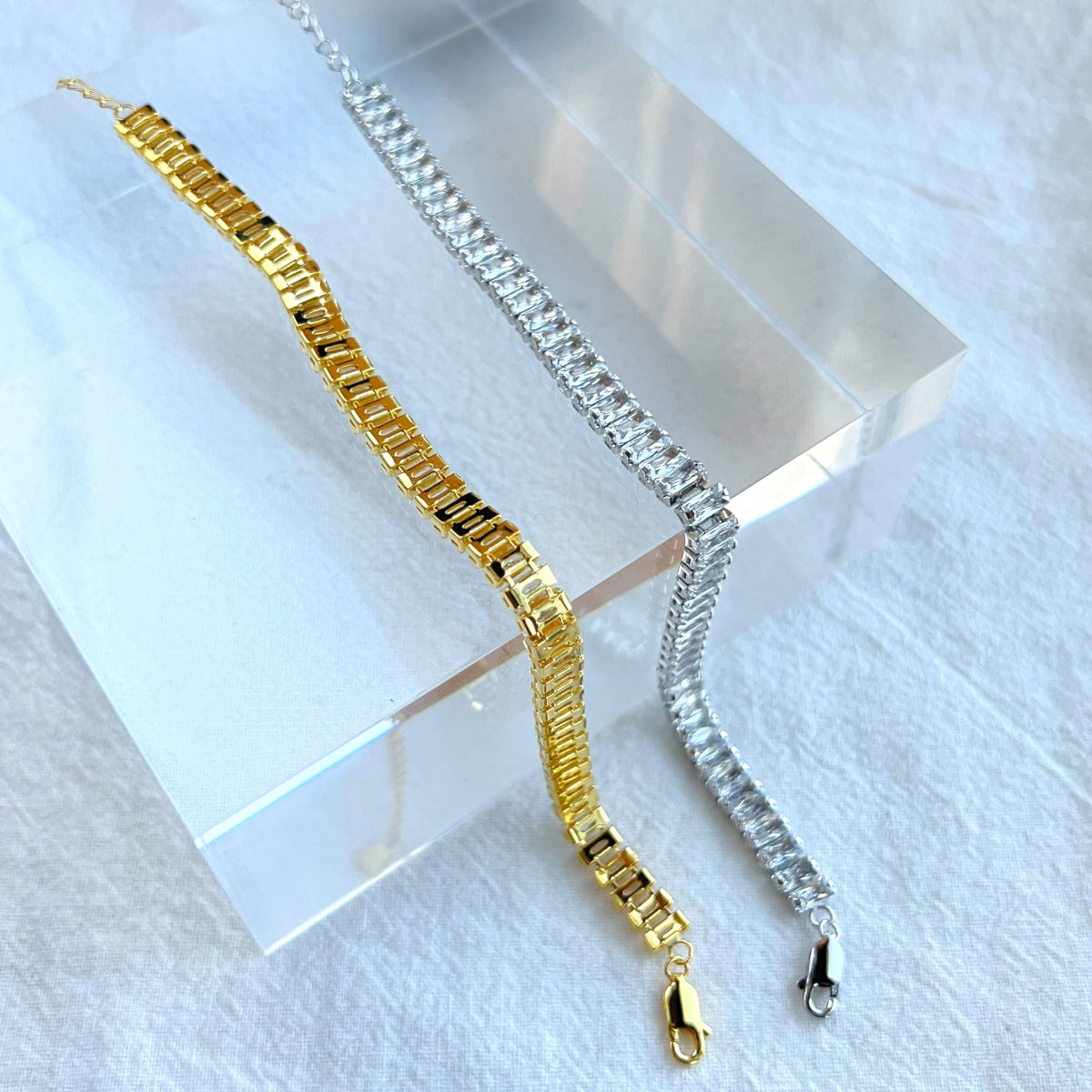 Angela Jewelry]Exquisite Emerald Cut Daily Bracelet