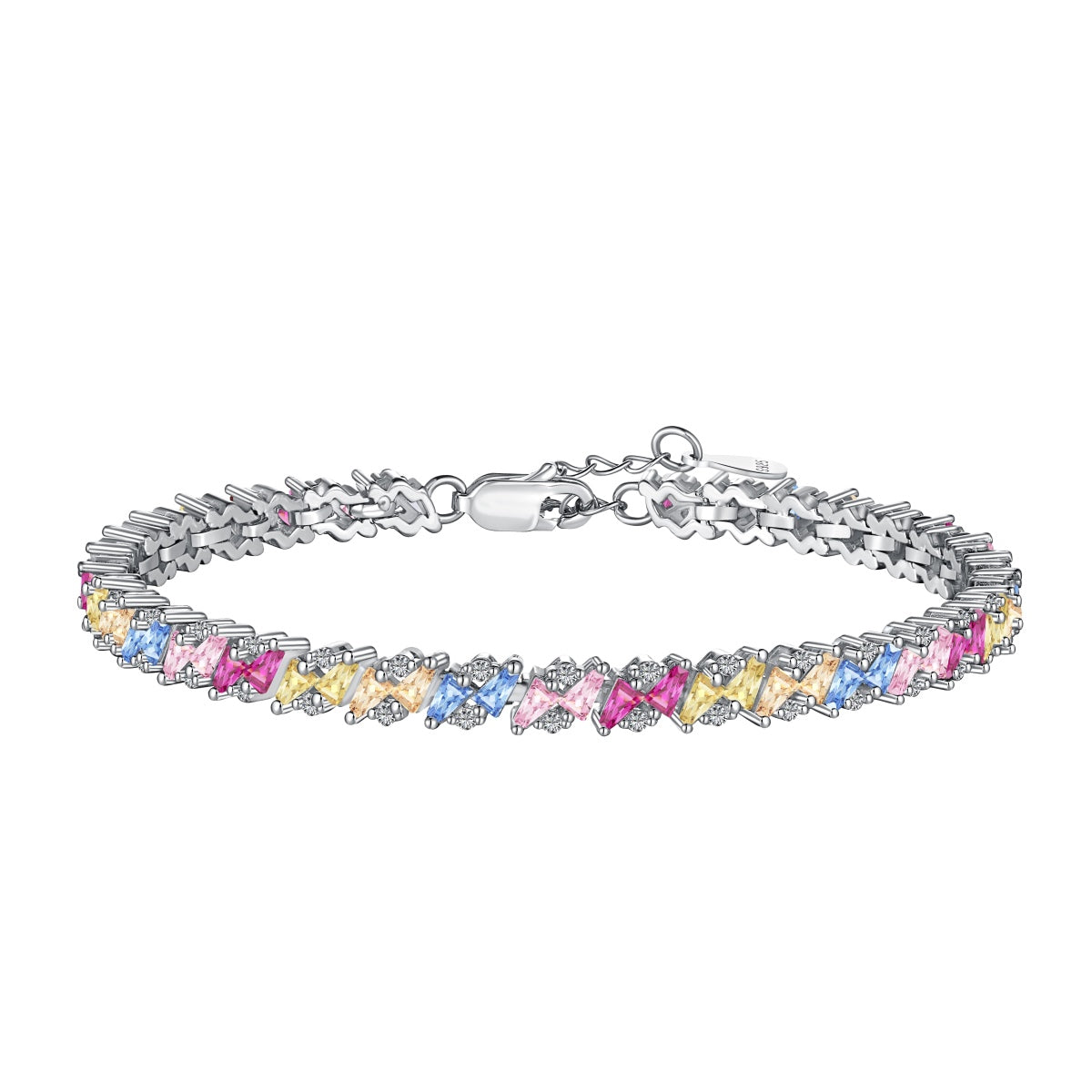 Angela Jewelry]Ornate Sparkling Multi Cut Party Bracelet