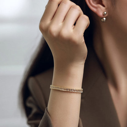 Angela Jewelry]Exquisite Emerald Cut Daily Bracelet