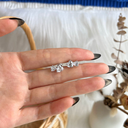 Angela Jewelry]Double Heart-Shape Classic Princess Style Earrings