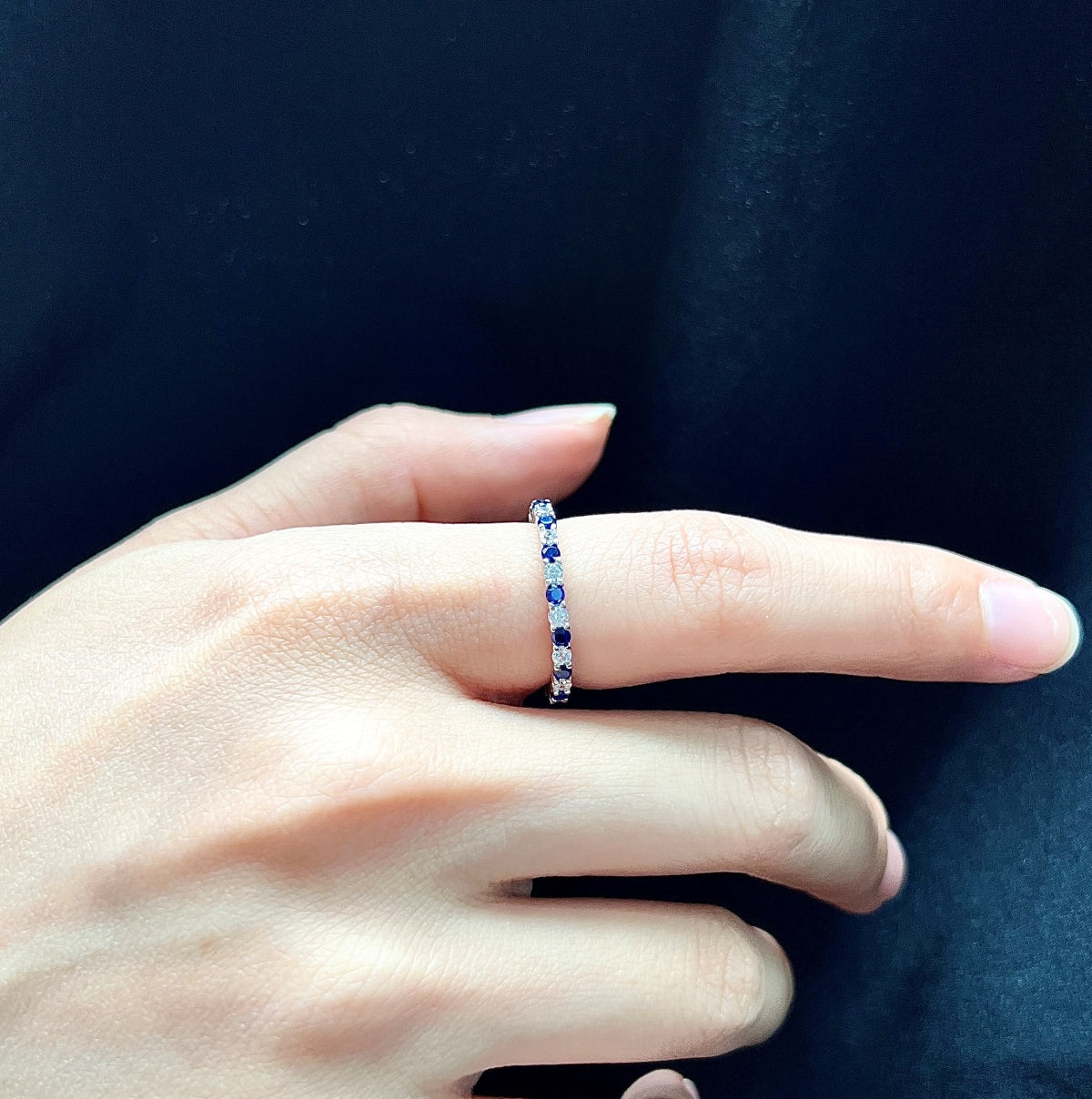 Angela Jewelry]Exquisite Colorful Round Cut Tennis Ring