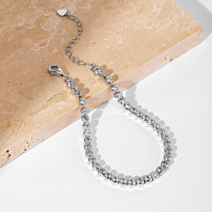 Angela Jewelry]Ornate  Sparkling Round Cut Daily Bracelet