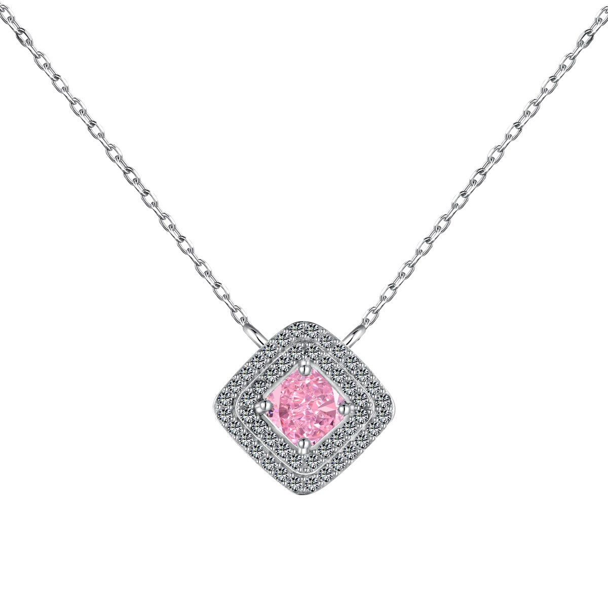 Angela Jewelry]Sparkling Asscher Cut Necklace
