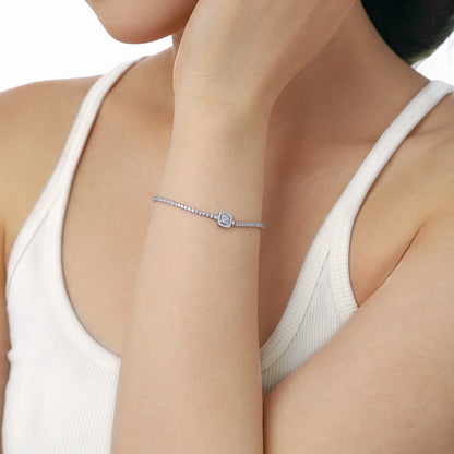 Angela Jewelry]Luxurious Dazzling Square Shape Banquet Bracelet