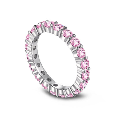 Angela Jewelry]Sparkling Round Cut Tennis Ring