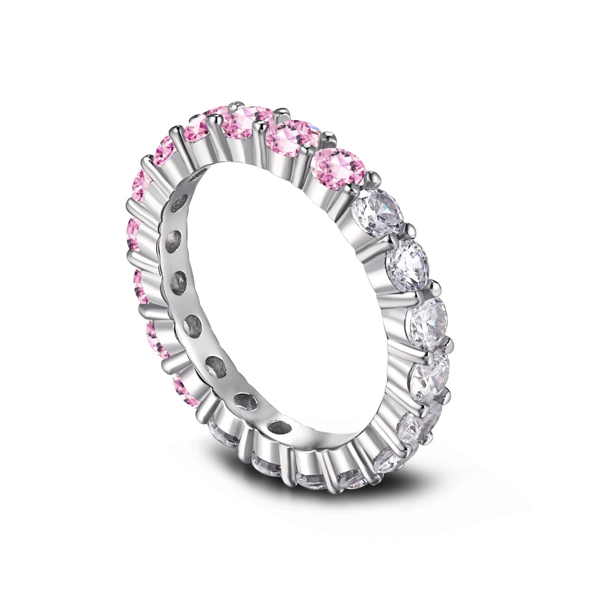 Angela Jewelry]Sparkling Round Cut Tennis Ring