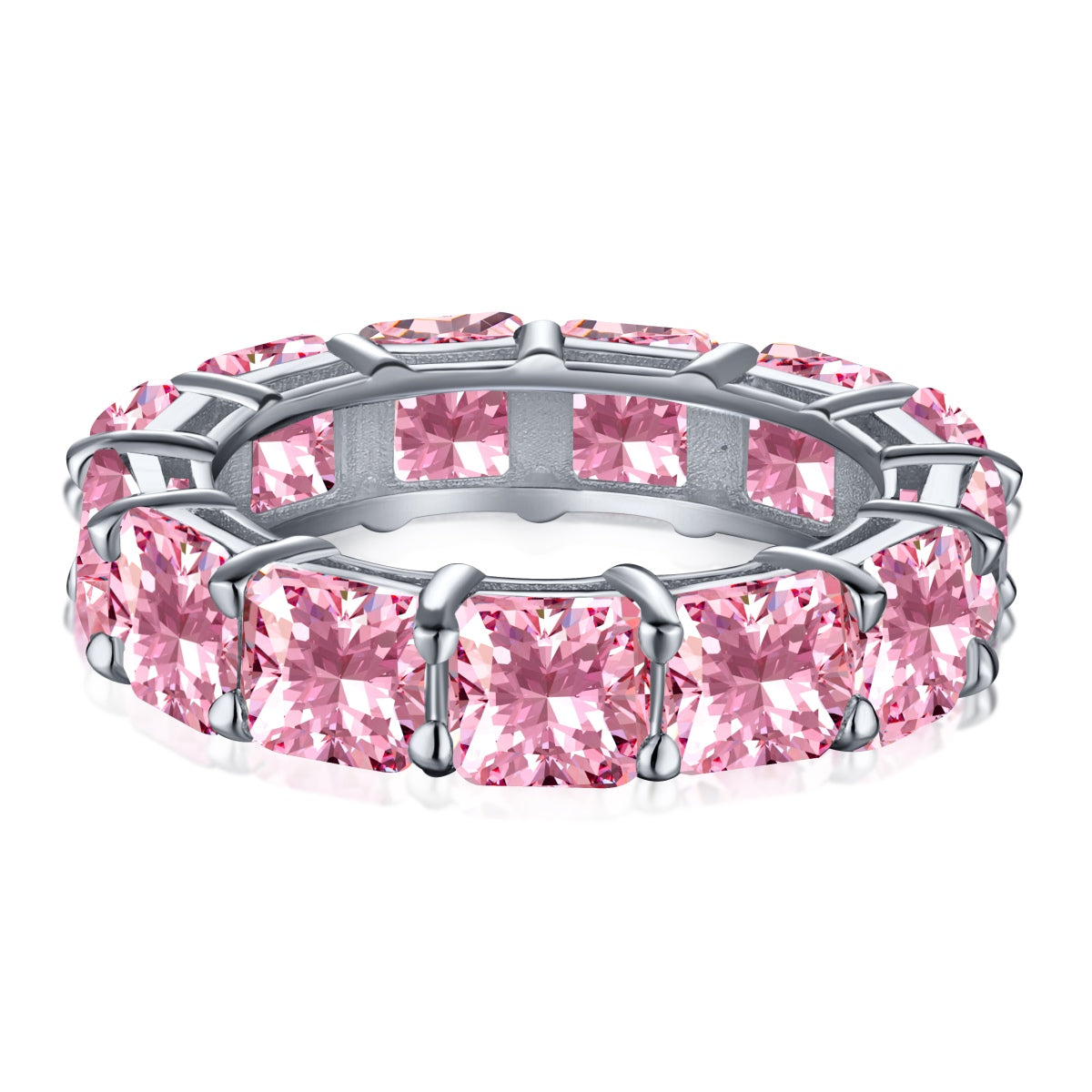 Angela Jewelry]Elegant Princess Cut Tennis Ring