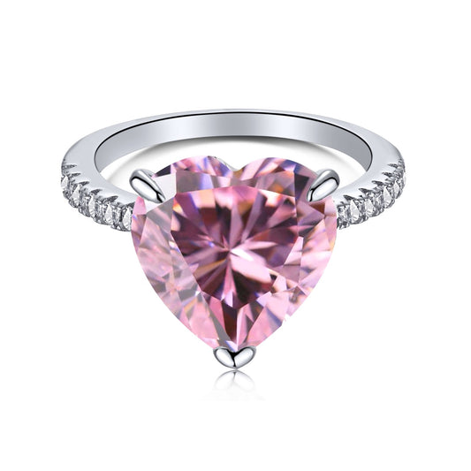 Angela Jewelry]6.0 Carat Luxurious Sparkling Romantic Heart Cut Lover Ring