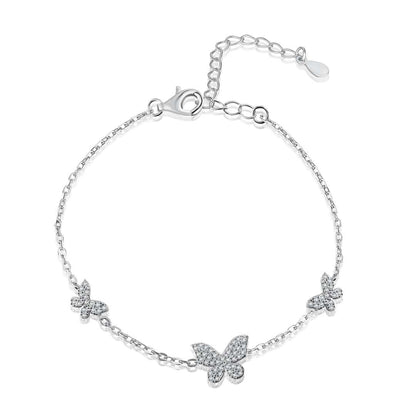 Angela Jewelry]Delicate Butterfly Pendant Bracelet