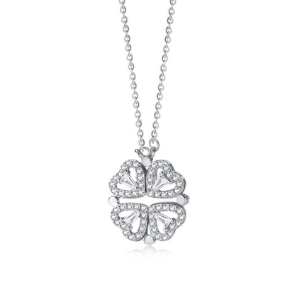 Angela Jewelry]Ornate Heart Cut Flower Shape Necklace