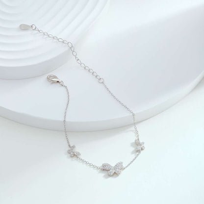 Angela Jewelry]Delicate Butterfly Pendant Bracelet