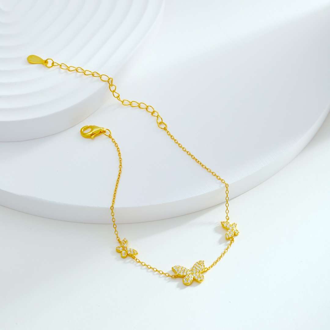 Angela Jewelry]Delicate Butterfly Pendant Bracelet