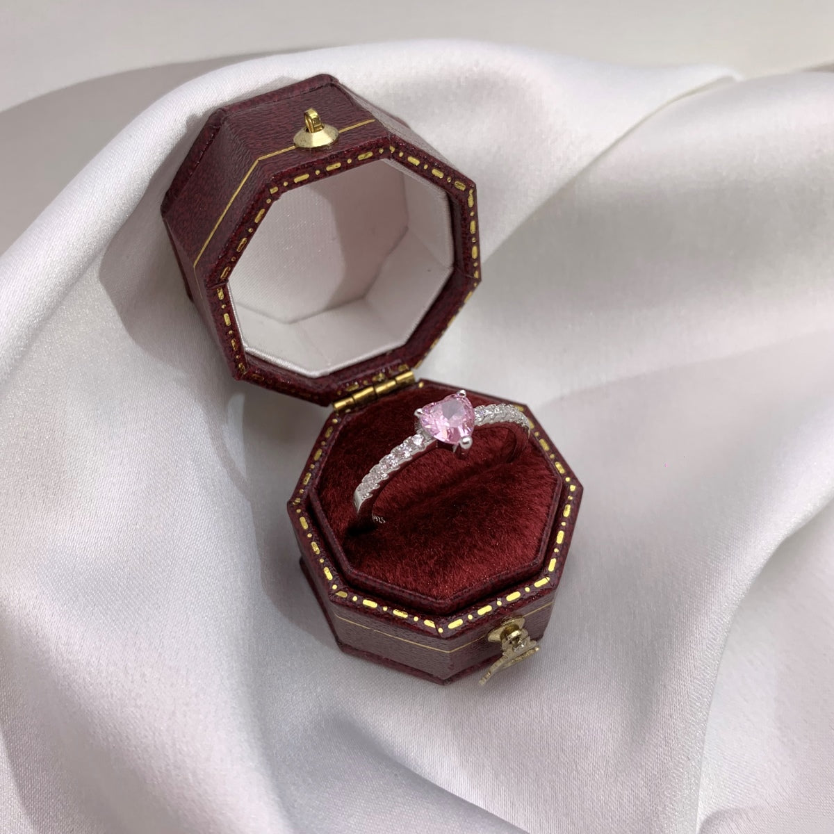 Angela Jewelry]0.5 Carat CaratEternity Charming Heart Shape Lover Ring