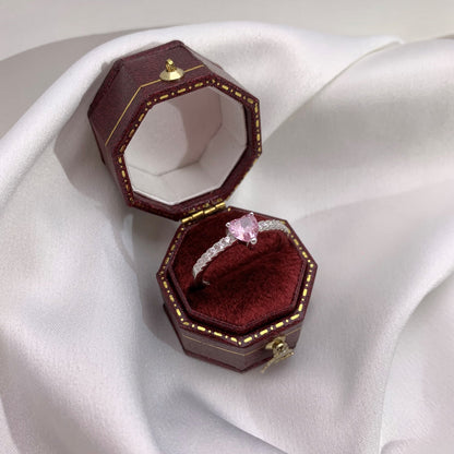 Angela Jewelry]0.5 Carat CaratEternity Charming Heart Shape Lover Ring