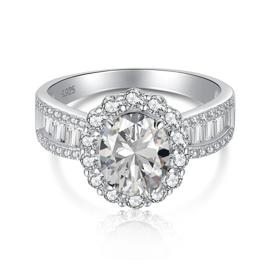Angela Jewelry]1.5 Carat Dazzling Charming Oval Cut Banquet Ring