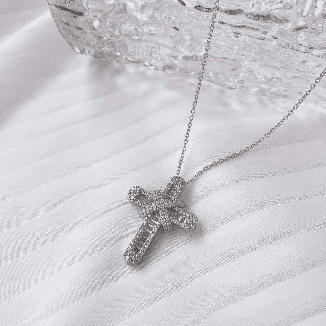 Angela Jewelry]Gypsophila With Dimonds Necklace