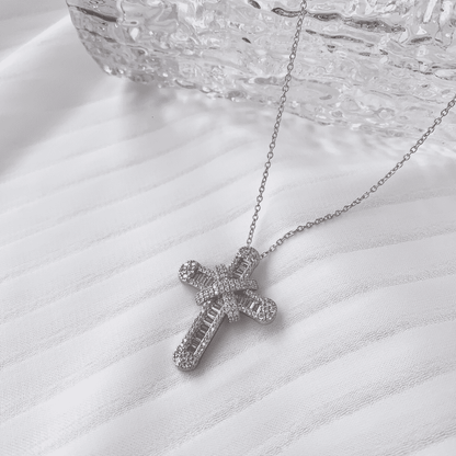 Angela Jewelry]Gypsophila With Dimonds Necklace