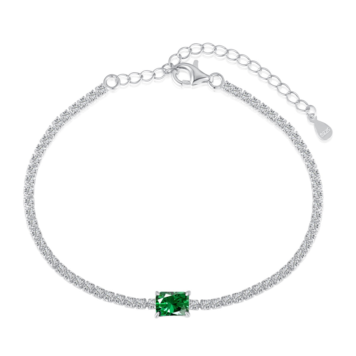 Angela Jewelry]1.0 Carat Unique Emerald Cut Banquet Bracelet