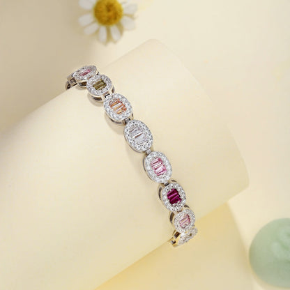 Angela Jewelry]Exquisite Ornate Emerald Cut Daily Bracelet