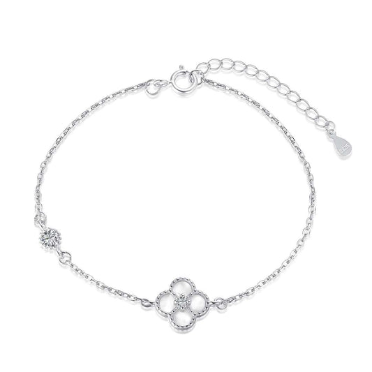 Angela Jewelry]Delicate Four Leaf Clover Bracelet