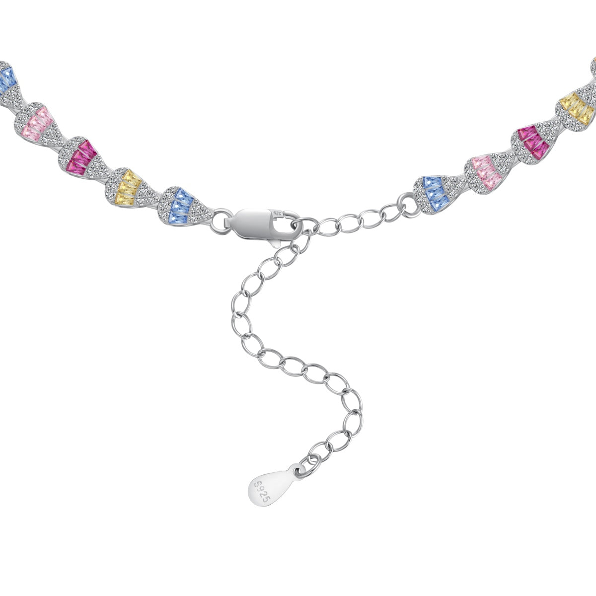 Angela Jewelry]Radiant Colorful Rainbow Necklace