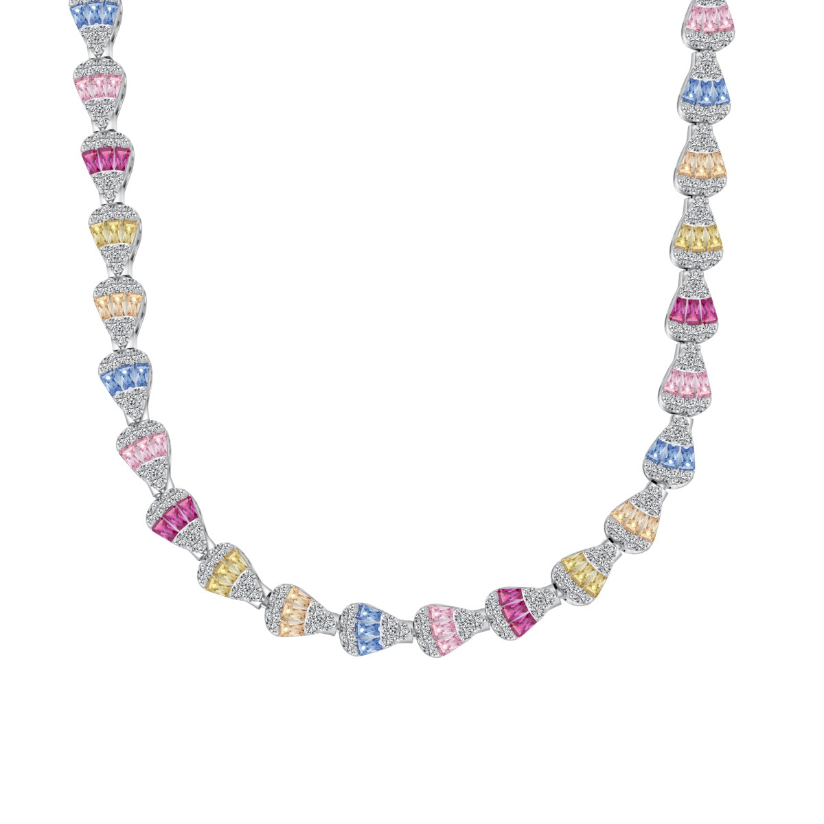 Angela Jewelry]Radiant Colorful Rainbow Necklace