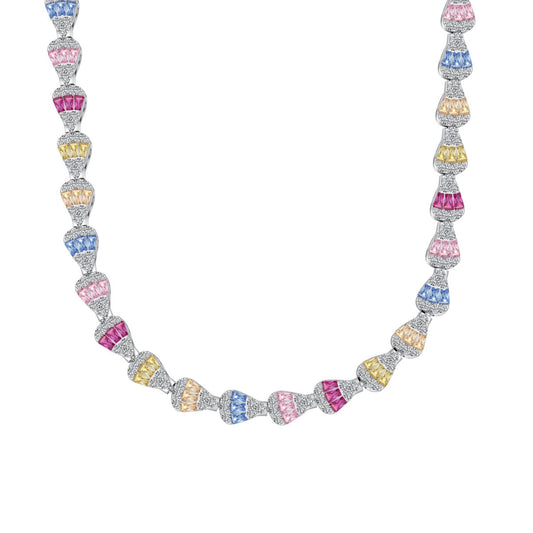 Angela Jewelry]Radiant Colorful Rainbow Necklace