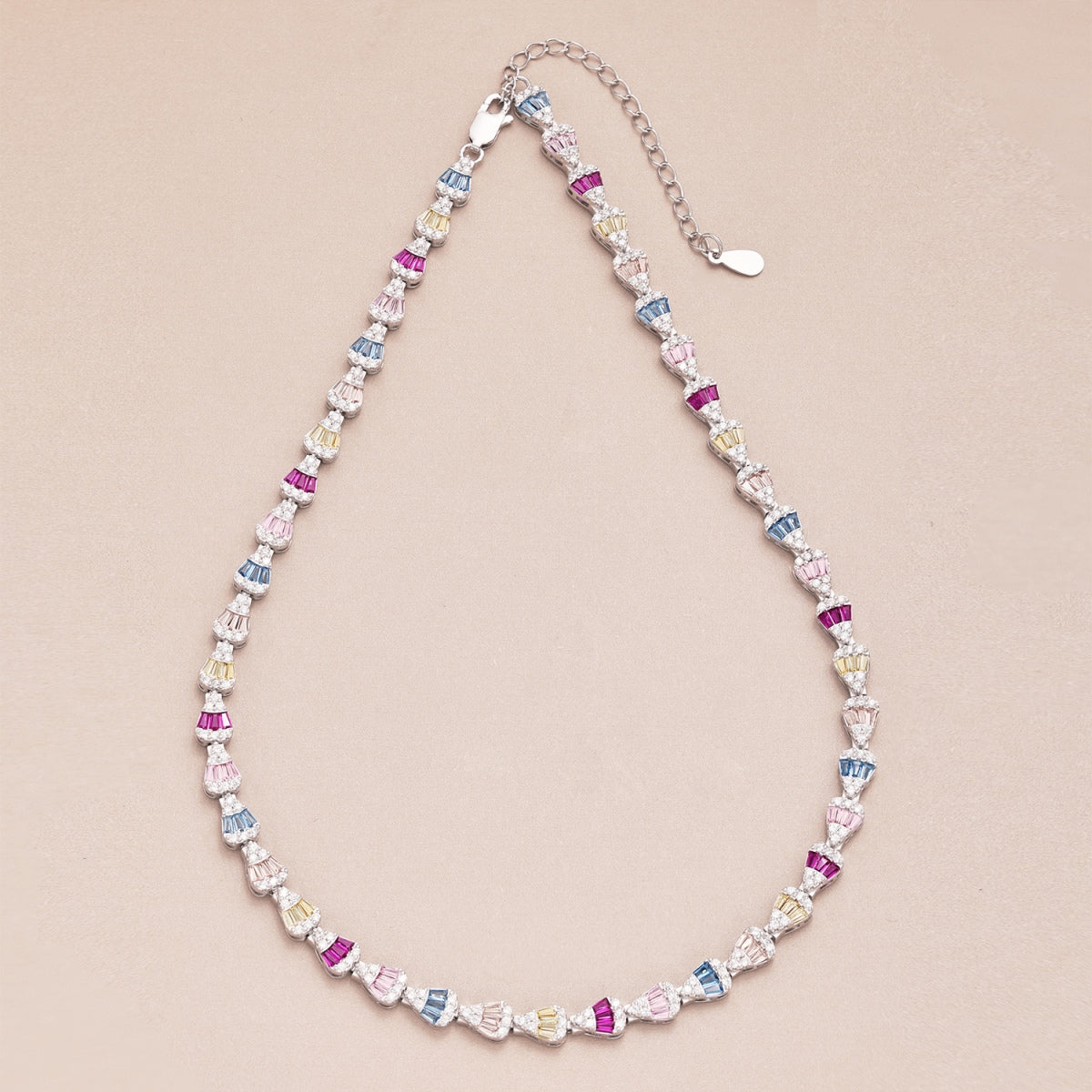 Angela Jewelry]Radiant Colorful Rainbow Necklace