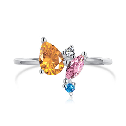 Angela Jewelry]Radiant Colorful Multi Cut Daily Ring