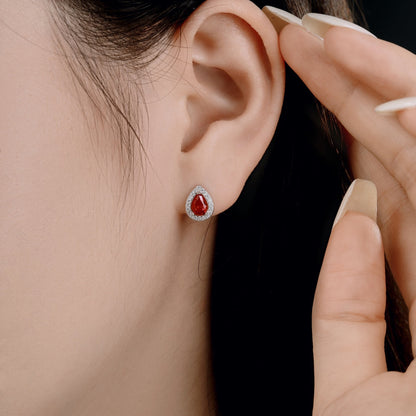 Angela Jewelry]Luxurious Water Drop Shape Earrings