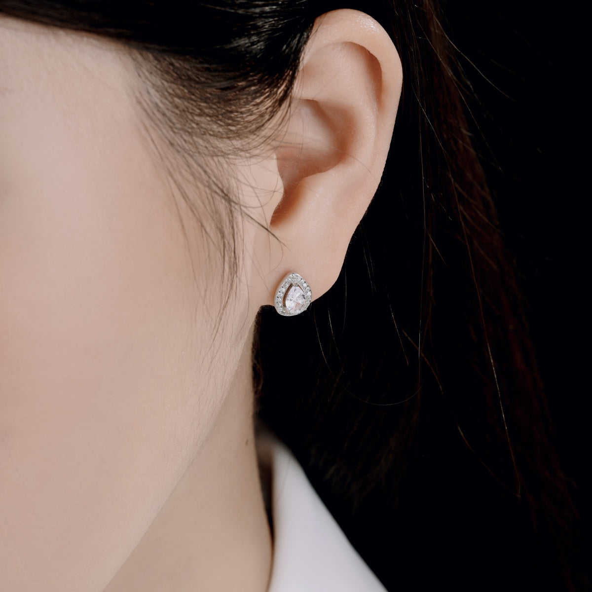 Angela Jewelry]Luxurious Water Drop Shape Earrings