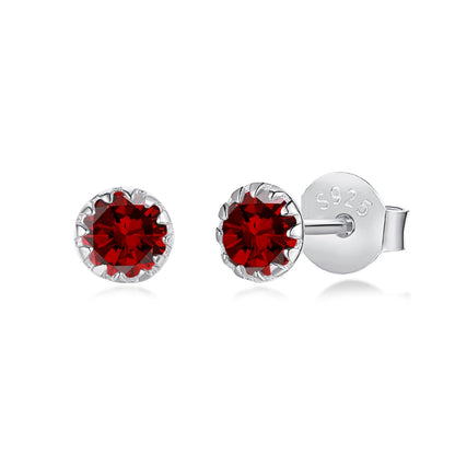 Angela Jewelry]Sparkling Colorful Round Shape Earrings