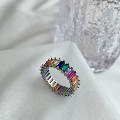 Angela Jewelry]Unique Colorful Radiant Cut RIng