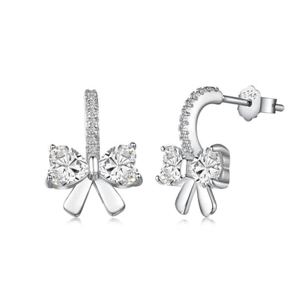 Angela Jewelry]Exquisite Earrings With Heart-Shaped Bow Design