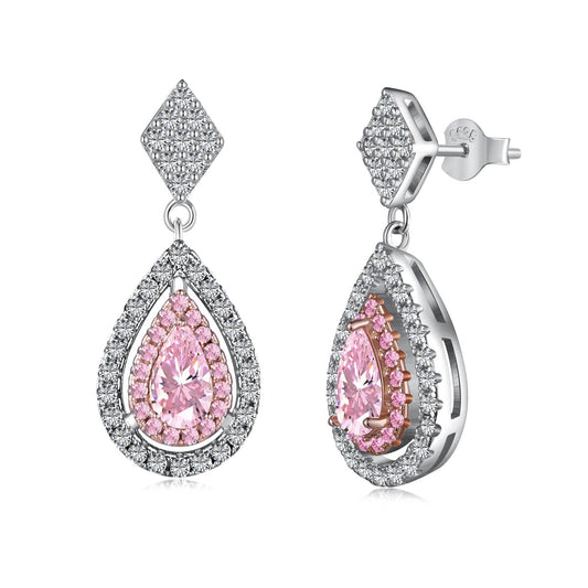 Angela Jewelry]Ornate Delicate Water Drop Shape Banquet Earrings