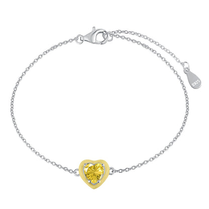Angela Jewelry]Sparkling Romantic Heart Shape Lover Bracelet
