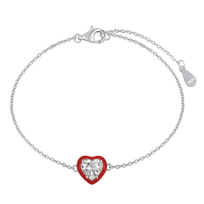 Angela Jewelry]Sparkling Romantic Heart Shape Lover Bracelet