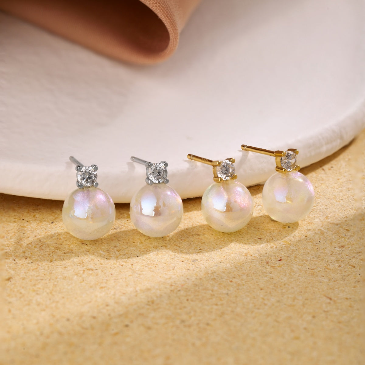 Angela Jewelry]Symphony Mermaid Pearl Earrings