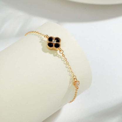 Angela Jewelry]Delicate Four Leaf Clover Bracelet