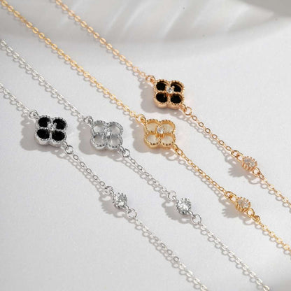Angela Jewelry]Delicate Four Leaf Clover Bracelet
