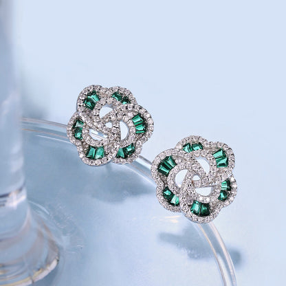 Angela Jewelry]Exquisite Flower Shape Daily Earrings