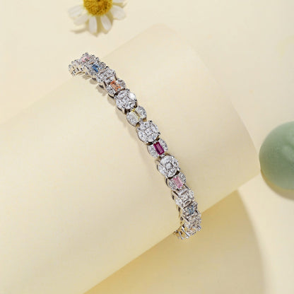 Angela Jewelry]Dazzling Radiant Multi Cut Daily Bracelet