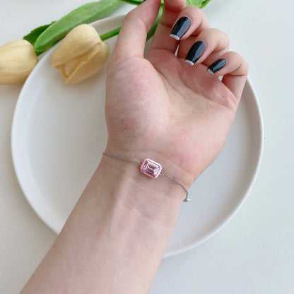 Angela Jewelry]2.0 Carat Sparkling Colorful Emerald Cut Daily Bracelet